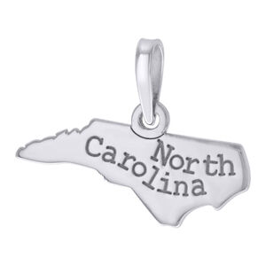 925 Sterling Silver Unisex American States North Carolina Charm Pendant